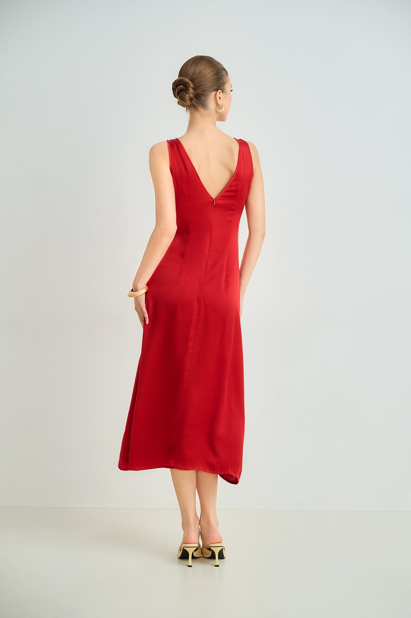 Open V-Neck Maxi Dress