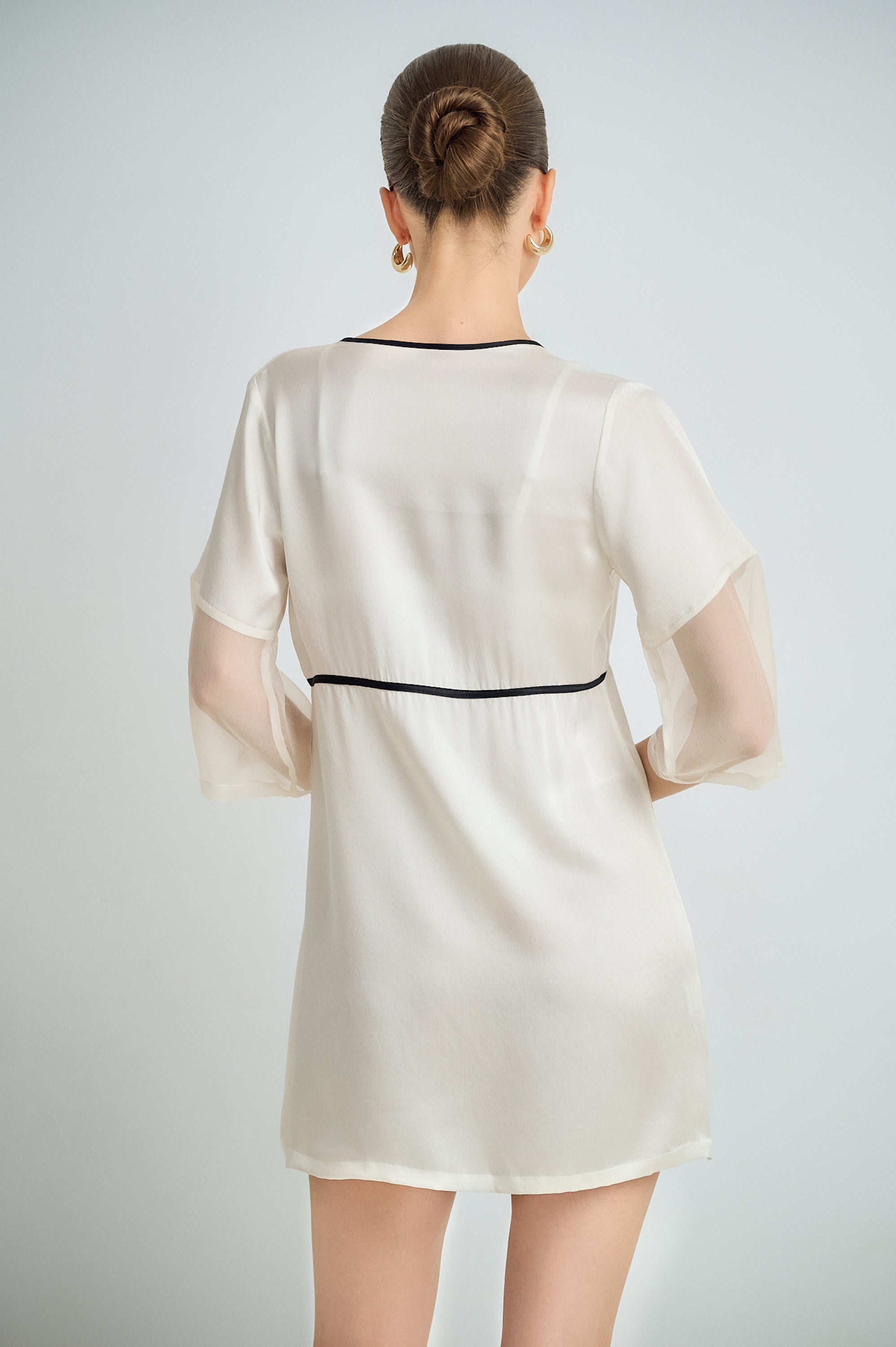 Soft Contrast-Trim Wrap Robe Set