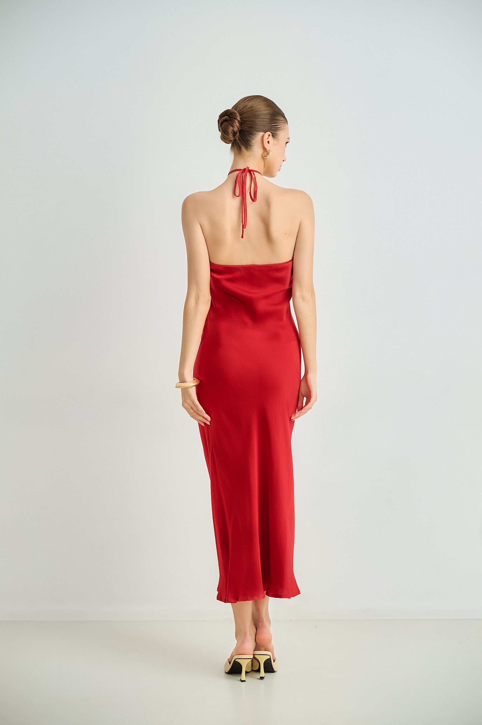 Silk Halter Maxi Dress