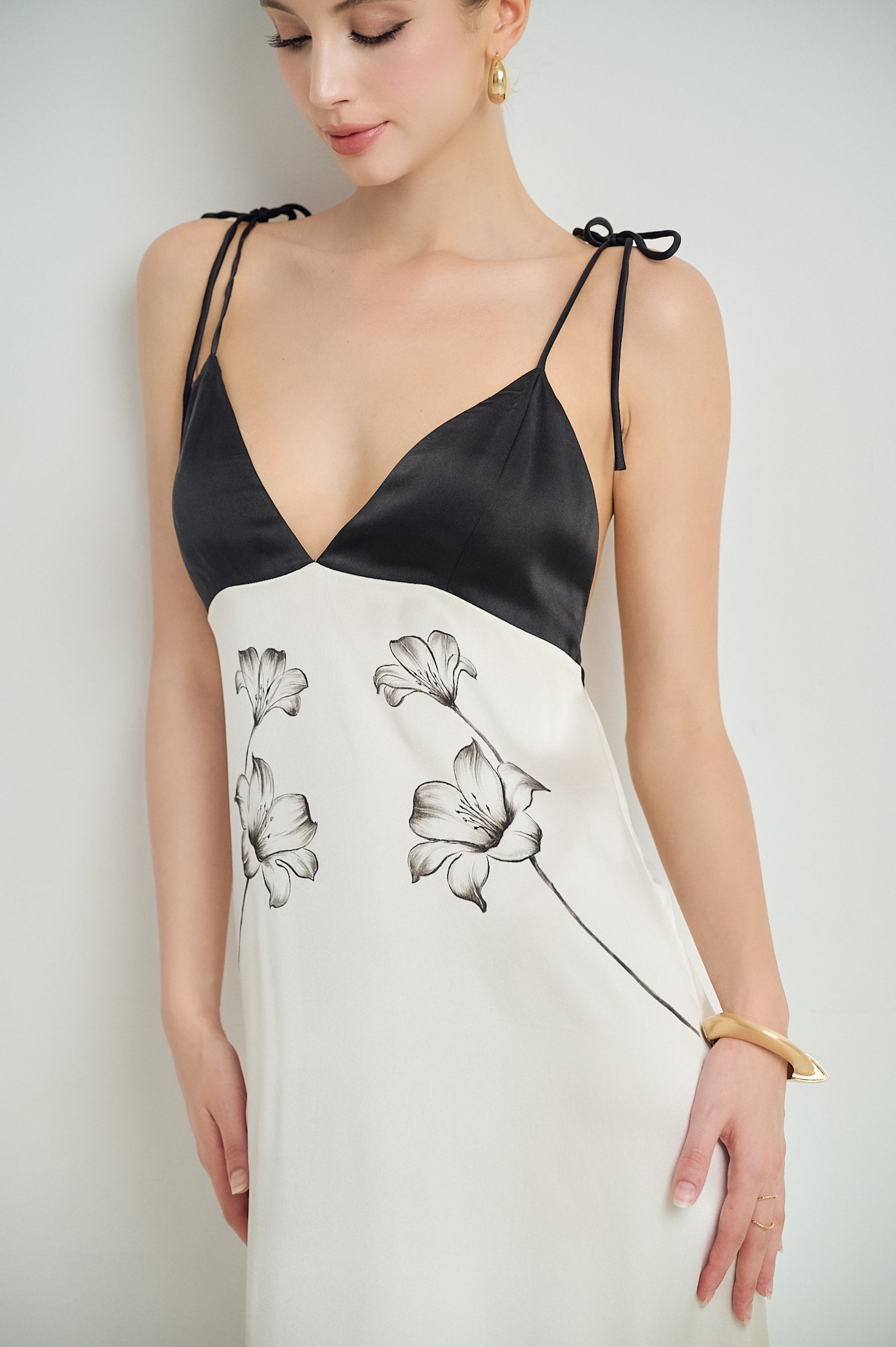 Two-Tone Silk Slip Maxi