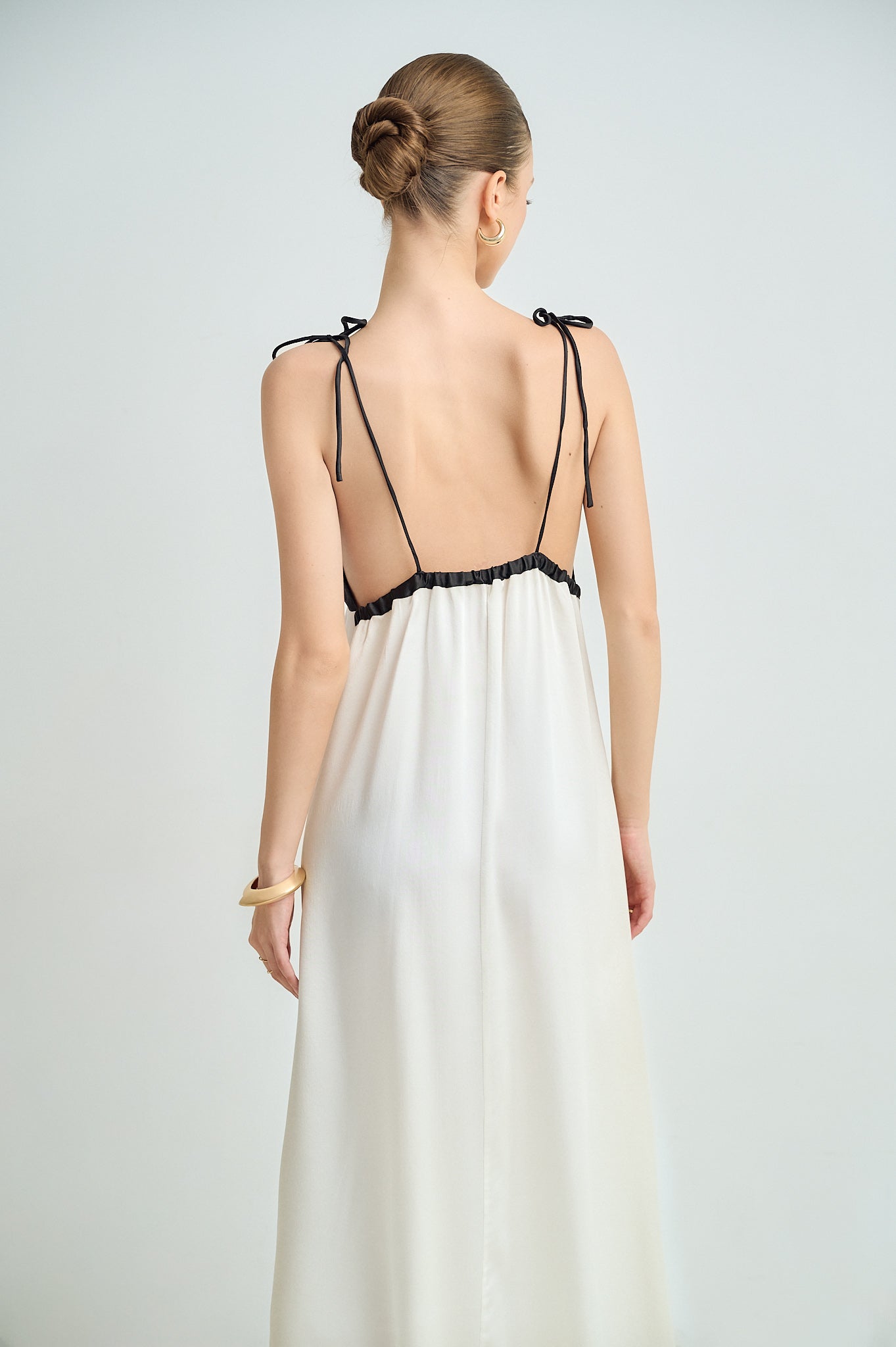 Two-Tone Silk Slip Maxi