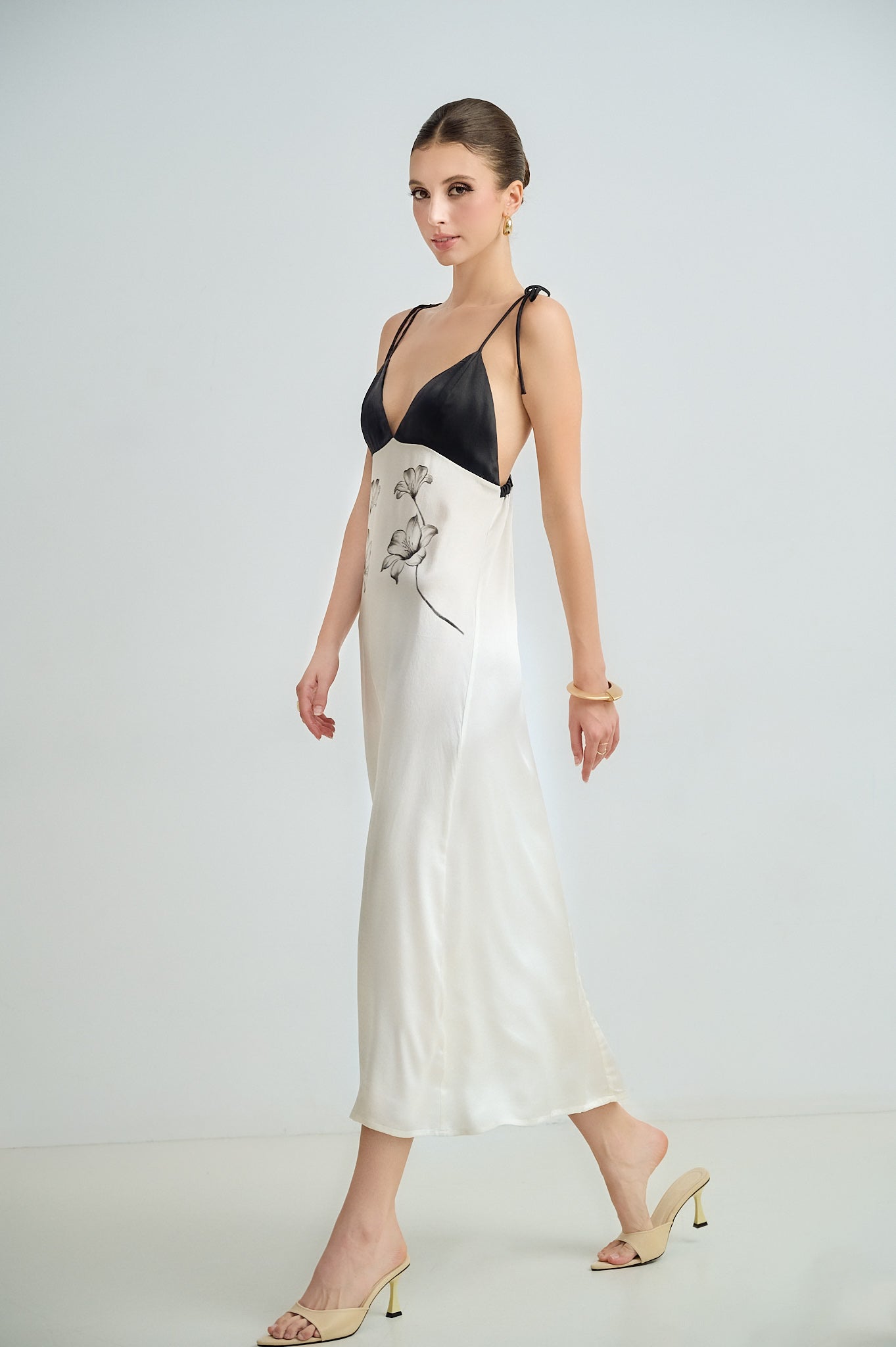 Two-Tone Silk Slip Maxi