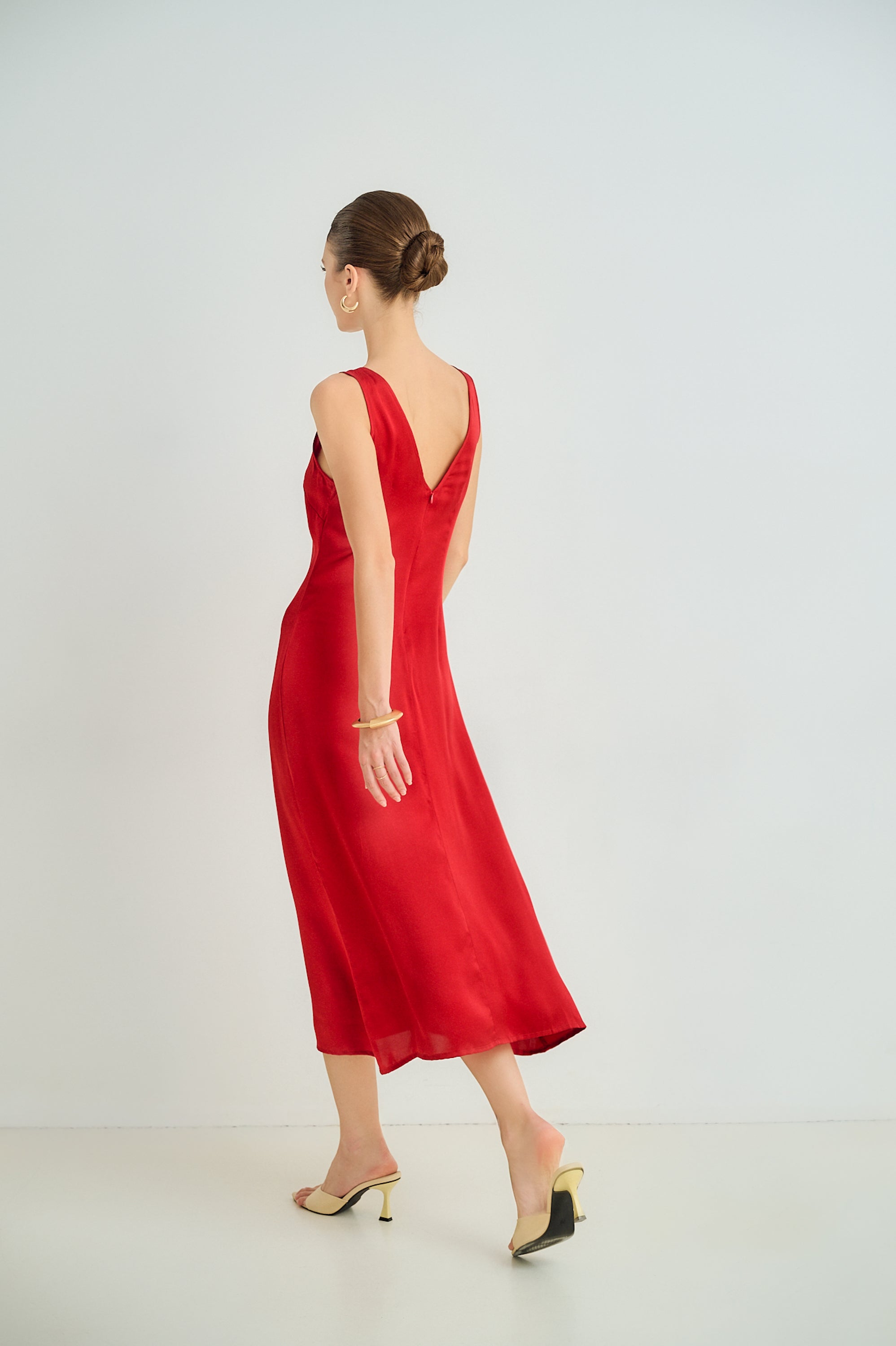 Open V-Neck Maxi Dress