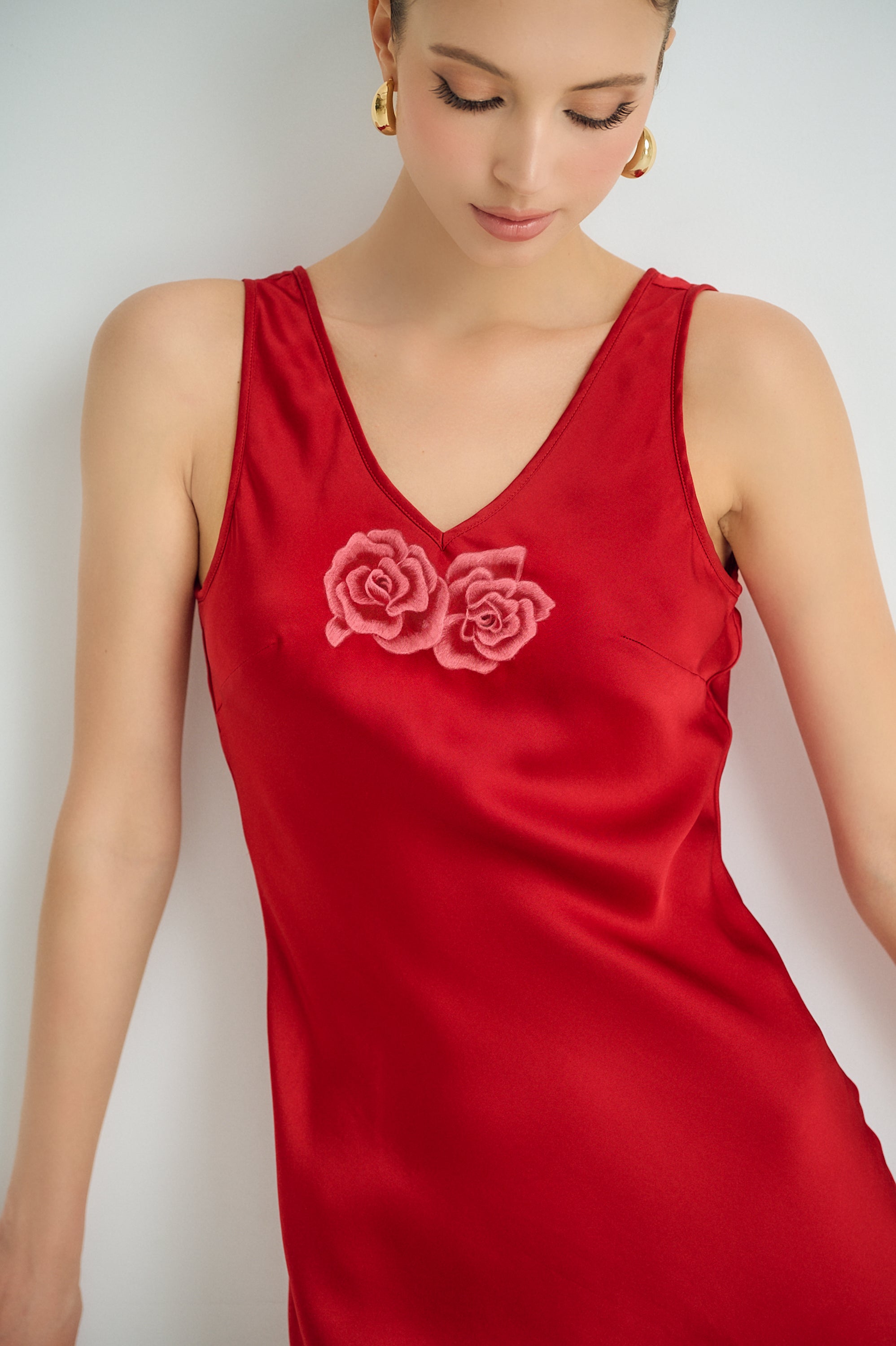 Open V-Neck Mini Dress