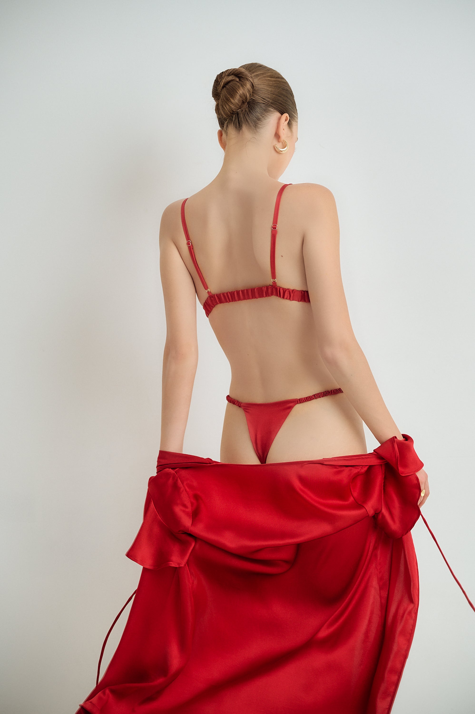 Flutter-Sleeve Silk Lounge Set