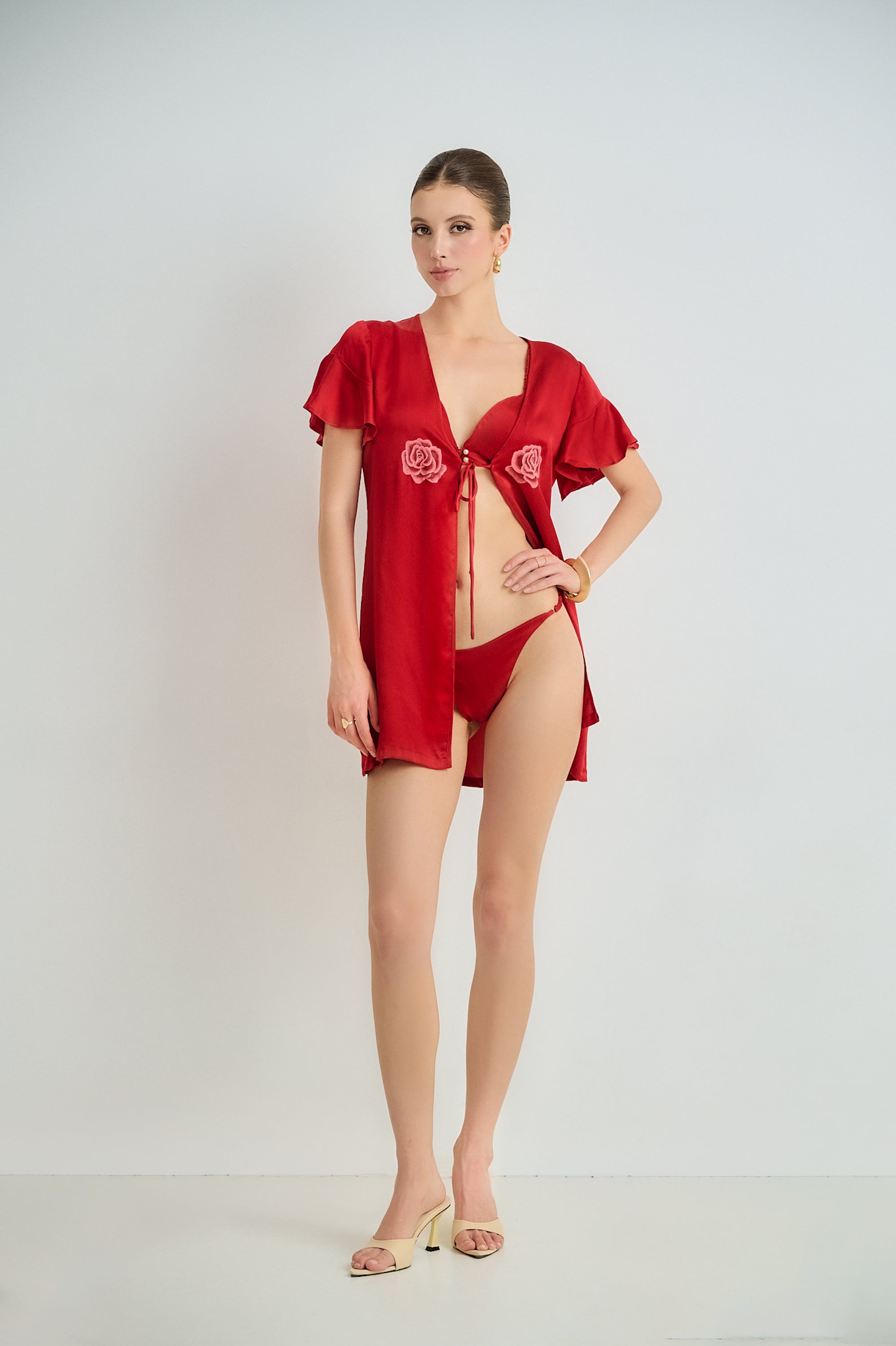 Flutter-Sleeve Silk Lounge