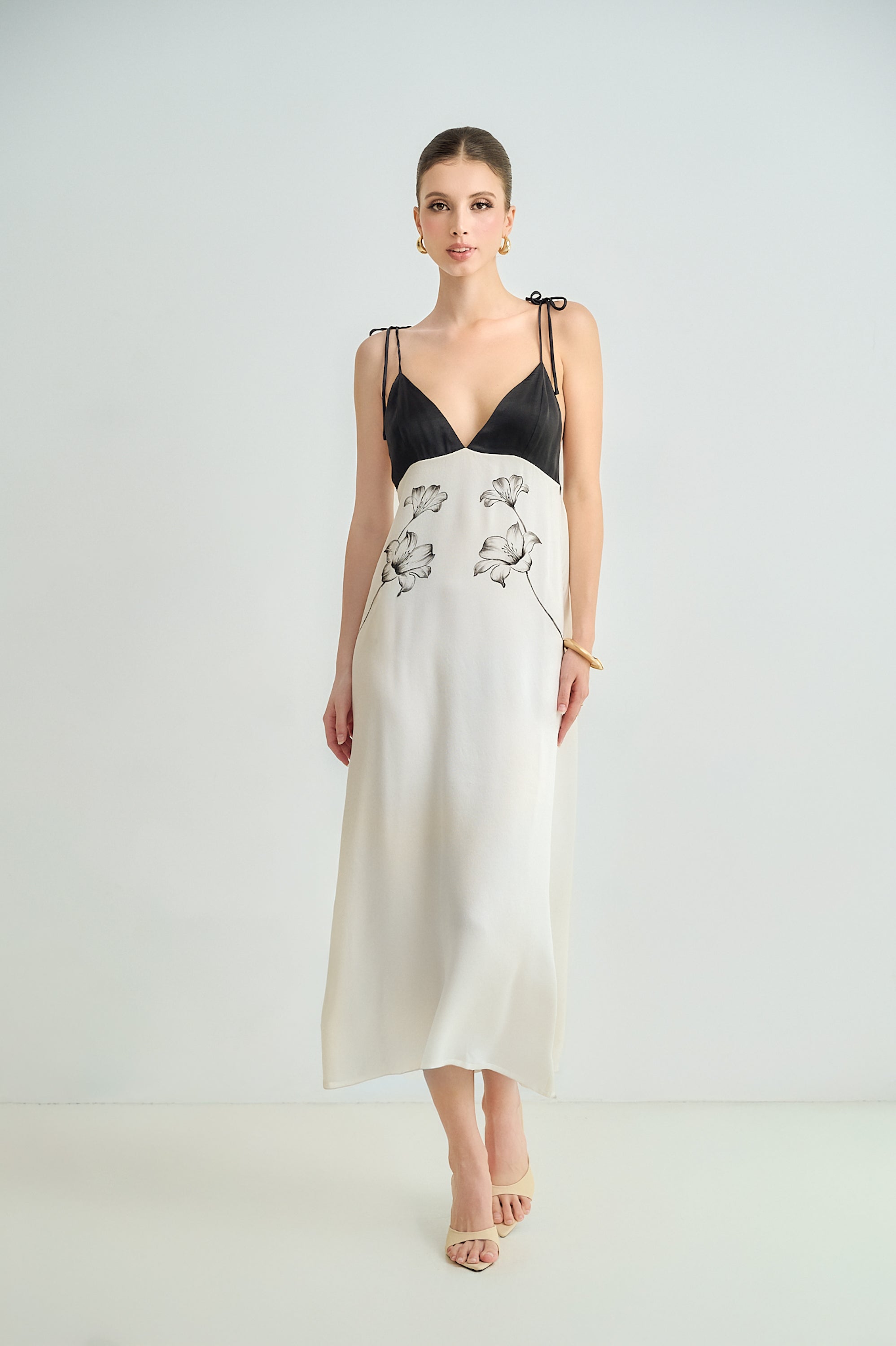 Two-Tone Silk Slip Maxi